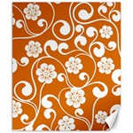 Orange Floral Walls  Canvas 8  x 10 