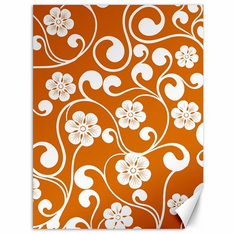 Orange Floral Walls  Canvas 36  x 48  from ArtsNow.com 35.26 x46.15  Canvas - 1