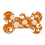 Orange Floral Walls  Dog Tag Bone (One Side)