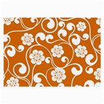 Orange Floral Walls  Large Glasses Cloth (2 Sides)