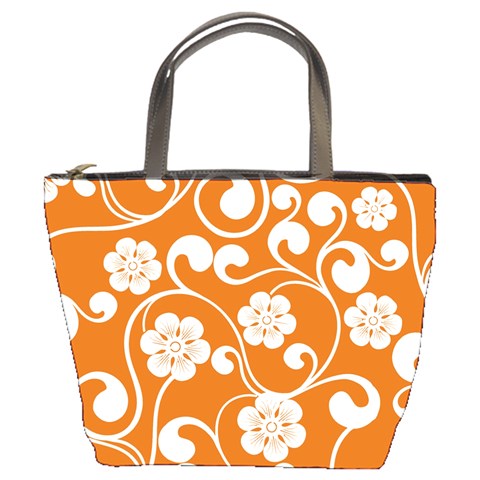 Orange Floral Walls  Bucket Bag from ArtsNow.com Front