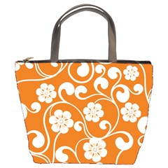 Orange Floral Walls  Bucket Bag from ArtsNow.com Front