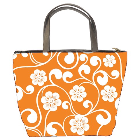 Orange Floral Walls  Bucket Bag from ArtsNow.com Back