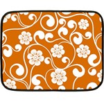 Orange Floral Walls  Fleece Blanket (Mini)