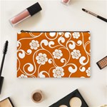 Orange Floral Walls  Cosmetic Bag (Medium)