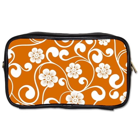 Orange Floral Walls  Toiletries Bag (One Side) from ArtsNow.com Front