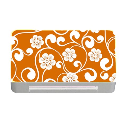 Orange Floral Walls  Memory Card Reader with CF from ArtsNow.com Front