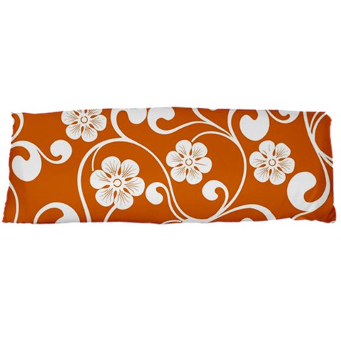 Orange Floral Walls  Body Pillow Case Dakimakura (Two Sides) from ArtsNow.com Front