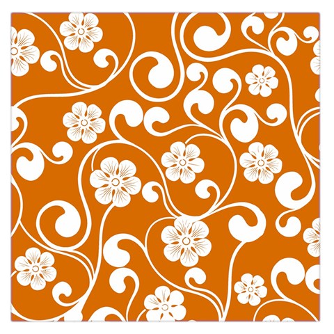 Orange Floral Walls  Square Satin Scarf (36  x 36 ) from ArtsNow.com Front