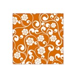 Orange Floral Walls  Satin Bandana Scarf 22  x 22 