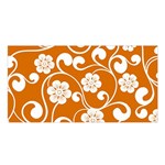 Orange Floral Walls  Satin Shawl 45  x 80 