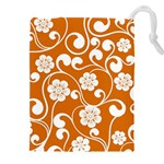 Orange Floral Walls  Drawstring Pouch (4XL)