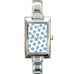 Little Blue Daisies  Rectangle Italian Charm Watch