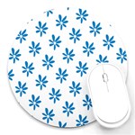 Little Blue Daisies  Round Mousepad