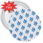 Little Blue Daisies  3  Button (10 pack)