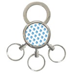 Little Blue Daisies  3-Ring Key Chain