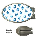 Little Blue Daisies  Money Clip (Oval)