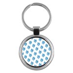 Little Blue Daisies  Key Chain (Round)