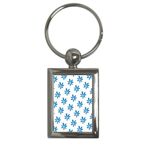 Little Blue Daisies  Key Chain (Rectangle) from ArtsNow.com Front