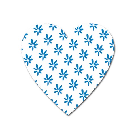 Little Blue Daisies  Magnet (Heart) from ArtsNow.com Front