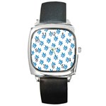 Little Blue Daisies  Square Metal Watch