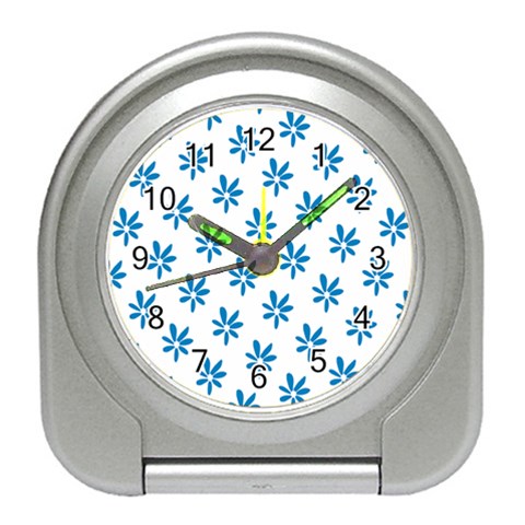 Little Blue Daisies  Travel Alarm Clock from ArtsNow.com Front