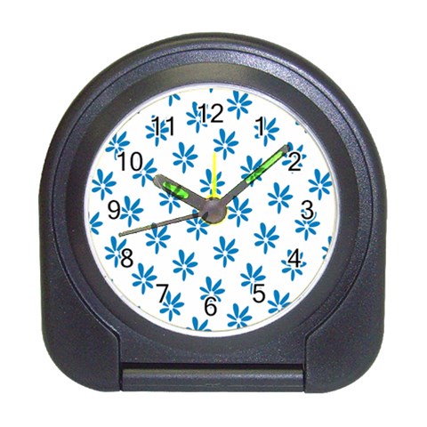 Little Blue Daisies  Travel Alarm Clock from ArtsNow.com Front