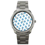 Little Blue Daisies  Sport Metal Watch