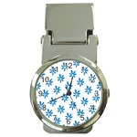 Little Blue Daisies  Money Clip Watch