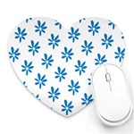 Little Blue Daisies  Heart Mousepad