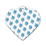 Little Blue Daisies  Dog Tag Heart (One Side)