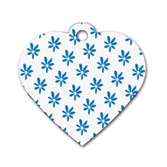 Little Blue Daisies  Dog Tag Heart (Two Sides) from ArtsNow.com Front