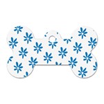 Little Blue Daisies  Dog Tag Bone (One Side)