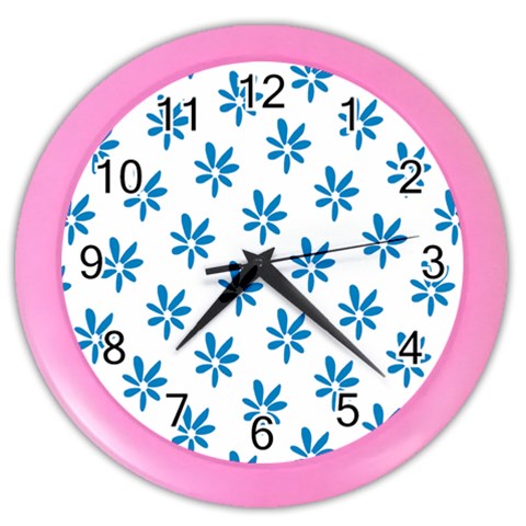 Little Blue Daisies  Color Wall Clock from ArtsNow.com Front