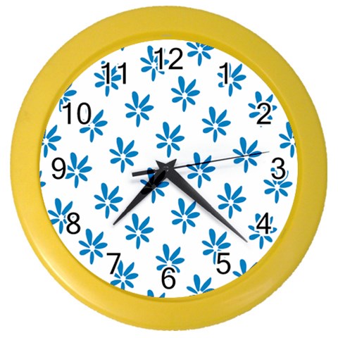 Little Blue Daisies  Color Wall Clock from ArtsNow.com Front