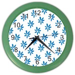 Little Blue Daisies  Color Wall Clock