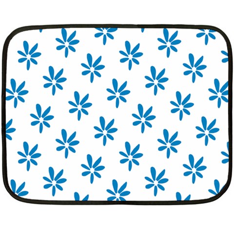 Little Blue Daisies  Double Sided Fleece Blanket (Mini) from ArtsNow.com 35 x27  Blanket Front