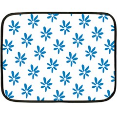 Little Blue Daisies  Double Sided Fleece Blanket (Mini) from ArtsNow.com 35 x27  Blanket Front