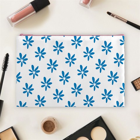 Little Blue Daisies  Cosmetic Bag (Large) from ArtsNow.com Front