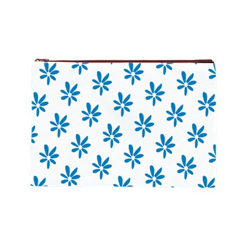 Little Blue Daisies  Cosmetic Bag (Large) from ArtsNow.com Front