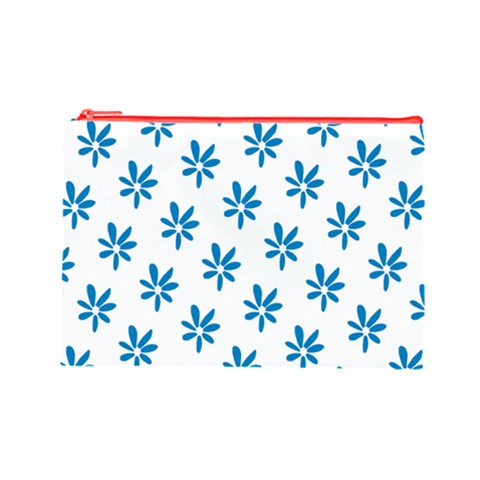 Little Blue Daisies  Cosmetic Bag (Large) from ArtsNow.com Front