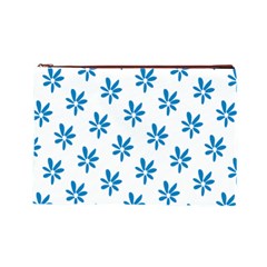 Little Blue Daisies  Cosmetic Bag (Large) from ArtsNow.com Front