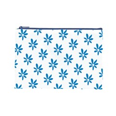 Little Blue Daisies  Cosmetic Bag (Large) from ArtsNow.com Front