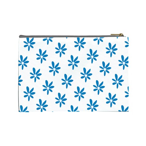 Little Blue Daisies  Cosmetic Bag (Large) from ArtsNow.com Back