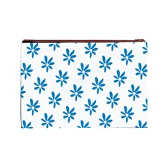 Little Blue Daisies  Cosmetic Bag (Large) from ArtsNow.com Back