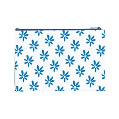 Little Blue Daisies  Cosmetic Bag (Large) from ArtsNow.com Back