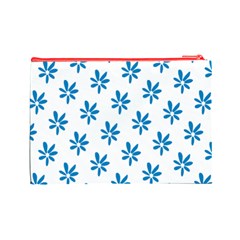 Little Blue Daisies  Cosmetic Bag (Large) from ArtsNow.com Back