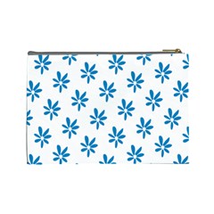 Little Blue Daisies  Cosmetic Bag (Large) from ArtsNow.com Back