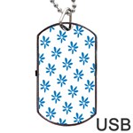 Little Blue Daisies  Dog Tag USB Flash (One Side)