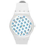 Little Blue Daisies  Round Plastic Sport Watch (M)